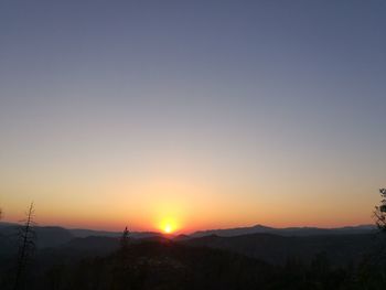 Silhouette of mountain against sky during sunset