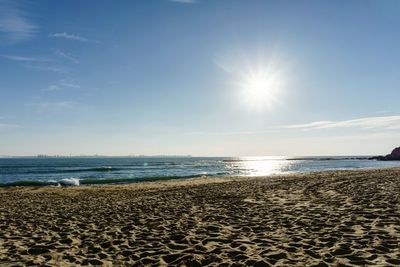 Scenic view of beach against sky