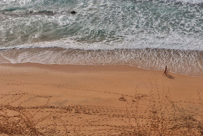 Scenic view of beach against sky during sunset