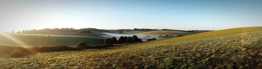 Panoramic view of landscape against clear sky