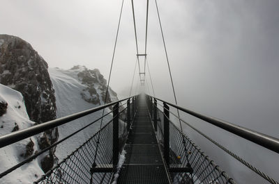 Suspension bridge against sky