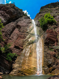 Scenic view of waterfall