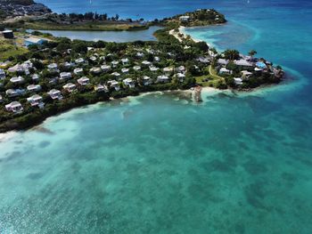 High angle view of sea