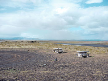 Scenic view of beach against sky