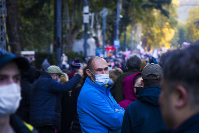 People on street in city