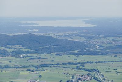 High angle view of landscape against sky