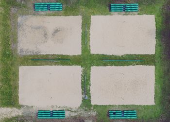 Aerial view of volleyball field