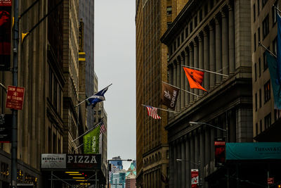 Low angle view of modern buildings in city