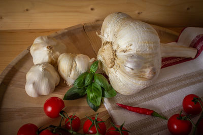 Close-up of vegetables on cutting board