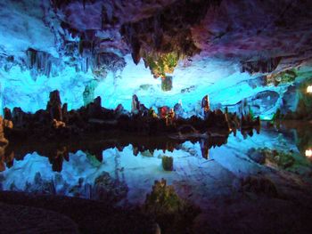 Low angle view of water in cave