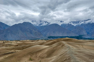 Scenic view of desert against sky