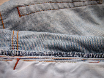 Detail of faded of jeans