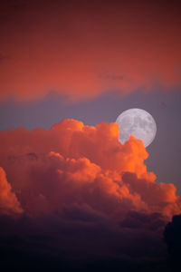 Low angle view of dramatic sky during sunset