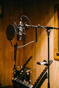 Microphone in recording studio