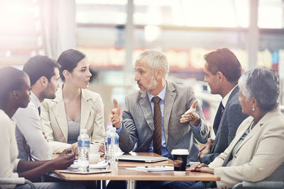 Business colleagues working in creative office