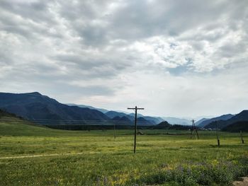 Scenic view of field against sky