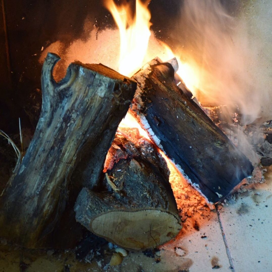 CLOSE-UP OF BURNING FIRE