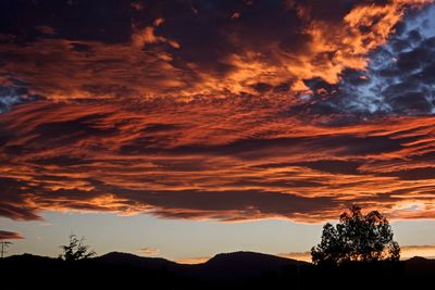 Scenic view of dramatic sky during sunset