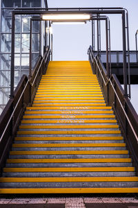 Low angle view of yellow staircase