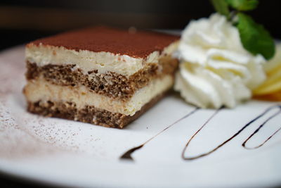 Close-up of cake in plate