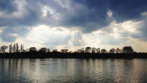 Panoramic view of lake against sky