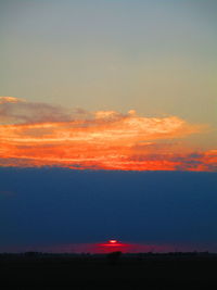 Scenic view of silhouette landscape against sky during sunset