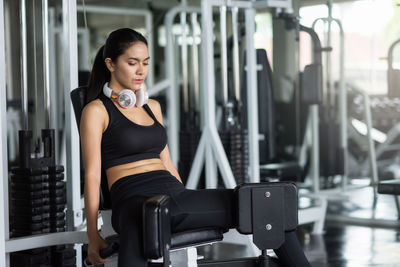 Woman exercising in gym