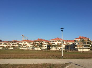 Built structure against clear blue sky