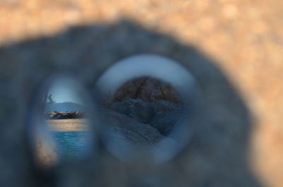 Close-up of hole on rock