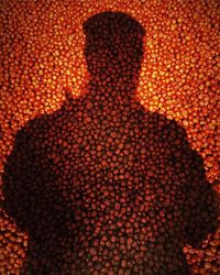 Close-up of orange wall