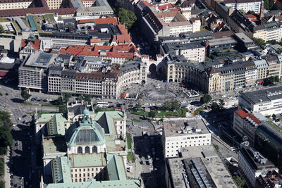 Stachus, kalsplatz, munich by day. shot from a plane.