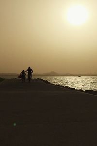 Scenic view of sea at sunset