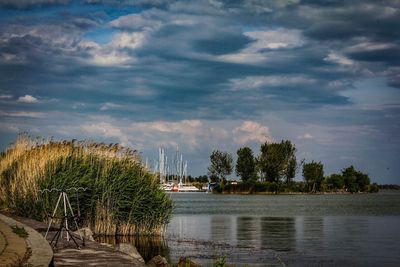 Scenic view of river against sky