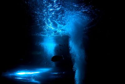 View of illuminated water at night