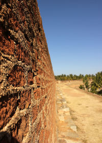 Close-up of land against clear sky