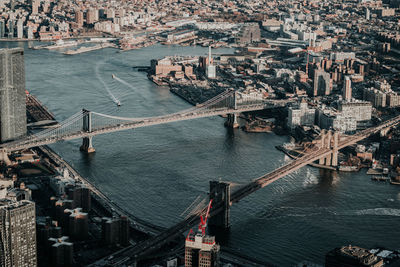 High angle view of bridge over river