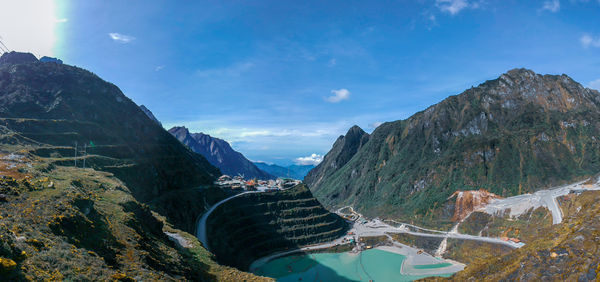 High angle view of dam