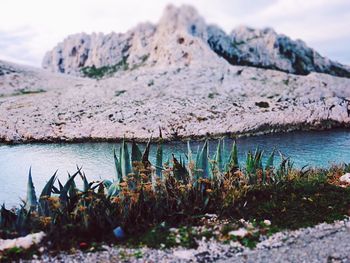 Scenic view of mountain against sky