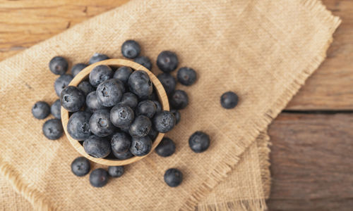 High angle view of blackberries