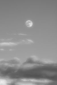 Low angle view of moon in sky