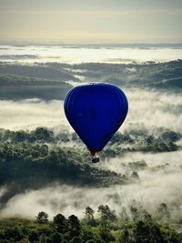 Hot air balloons against sky