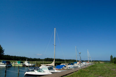 Boats in calm blue sea