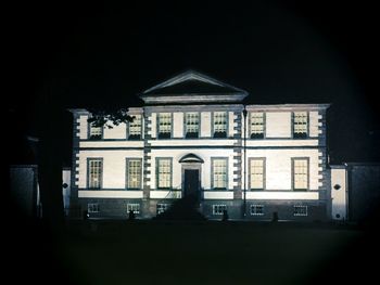 Facade of building at night