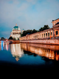 Reflection of building in lake