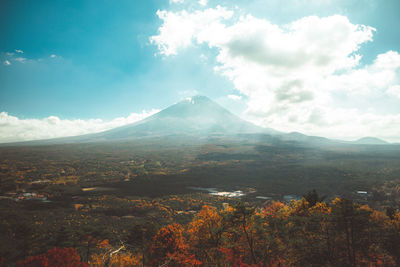 Scenic view of mountains against sky