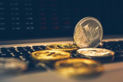 Close-up of coins on table