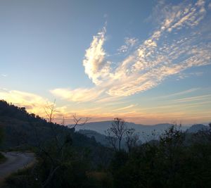 Scenic view of landscape against sky during sunset