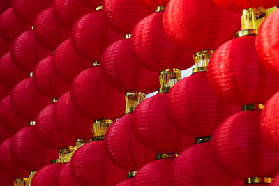 Full frame shot of red lanterns