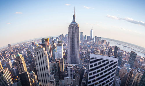 Aerial view of buildings in city