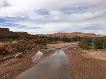 Scenic view of desert against sky